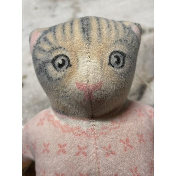 Toy Works Kitty Cucumber Beanbag Cat Doll Plush Vintage 1985 Shackman USA Made - Picture 2 of 6